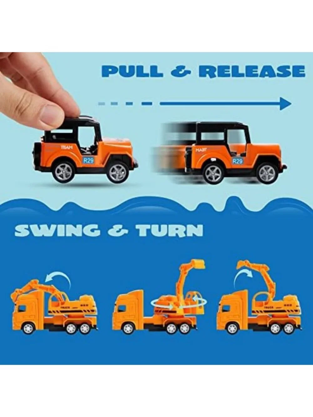 20PCS Pull Back Die Cast Metal Cars Set | Kids Party Favors & Cake Toppers